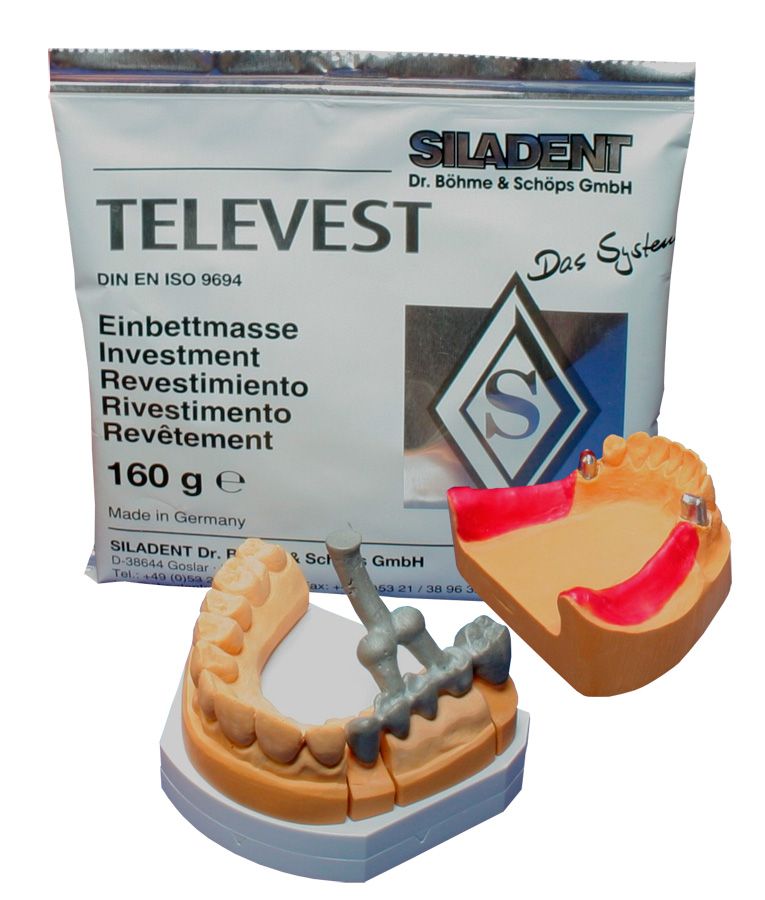 TeleVest (ТелеВест) 5 кг (32 пакетах160 гр) - паковочная масса для телескопических коронок, Siladent Германия