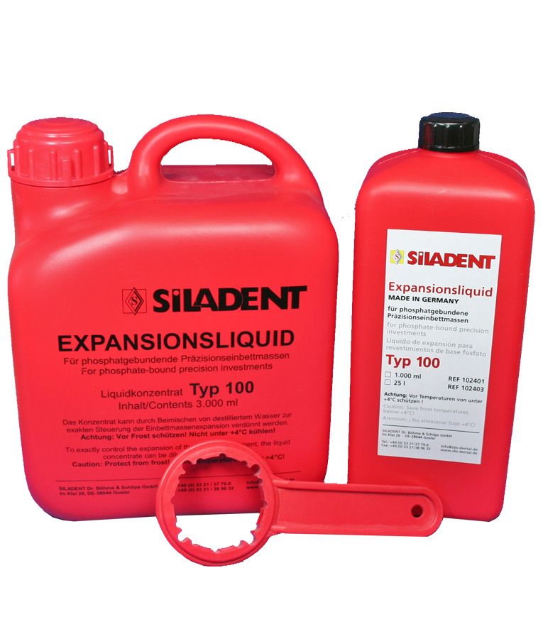 Expansion liquid, type 100 (Экспеншен ликвид, тип 100) 1л - жидкость для замешивания паковочной массы Siladent, Германия