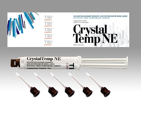 CrystalTemp NE - безэвгенольный цемент для временной фиксации, двойной шприц 5мл