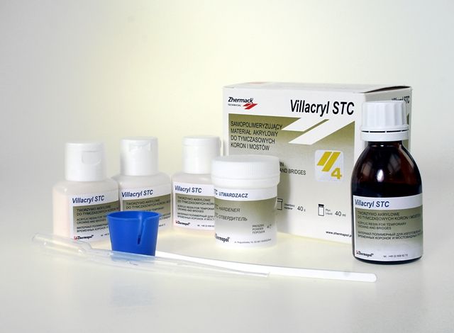 Villacryl STC (Виллакрил СТиСи) пластмасса для изготовления временных коронок и мостов. (3х20гр (пор) + 40мл(жидк) + 40гр(отв-ль))