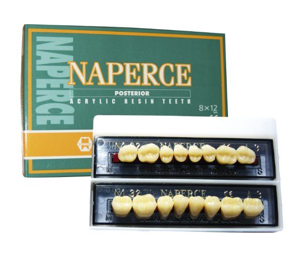 Naperce Posterior - зубы акриловые двухслойные, боковые верхние или нижние, 8 шт. Ямахачи (Япония)