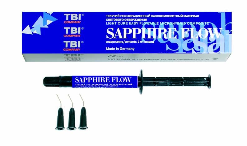 Sapphire Flow - текучий реставрационный нанокомпозитный материал светового отверждения, шприц 3.5г (варианты оттенков: А2, А3)