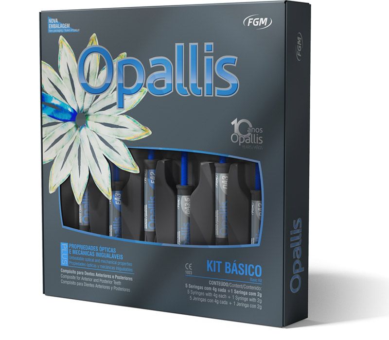 Opallis Kit Basic (Опаллис Бейсик Кит) - 6шпр*4гр + бонд 4мл, FGM, Бразилия, наногибридный светоотверждаемый композит