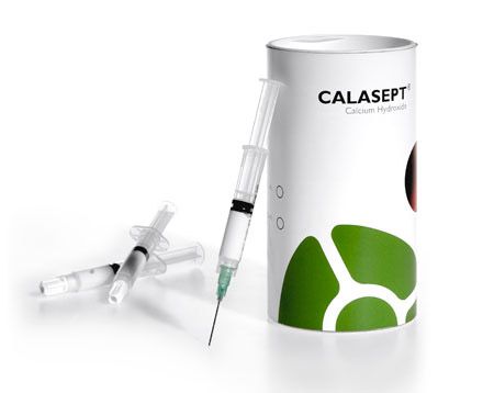 Каласепт - Calasept - Стерильный чистый гидроксид кальция . Nordiska Dental, Швеция. 4 шприца по 1,5 грамм.