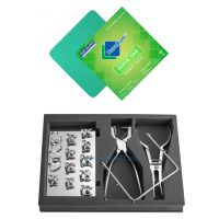 Technic Set PROMO GREEN HEAVY набор из 12 клампов и инструментов для раббердама/коффердама (Dentech, Япония) + зеленые латексные листы DuraDam™ (Малайзия) в подарок