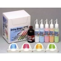 Ortho Bright Color Kit - набор пластмасс для ортодонтии 5*50гр (прозрачный, голубой, розовый, оранжевый, зелёный)+ 70мл жидкости