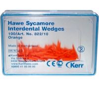822/10 Клинья Sycamore Interdental деревянные оранжевые (100шт), Kerr Hawe